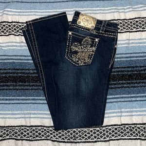 MISSME dark wash denim jeans mid-rise straight leg